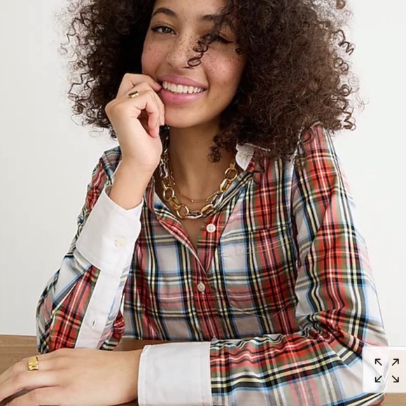 J. Crew Classic Fit Cotton Poplin Shirt in Snowy Stewart Tartan (12) - Picture 2 of 12